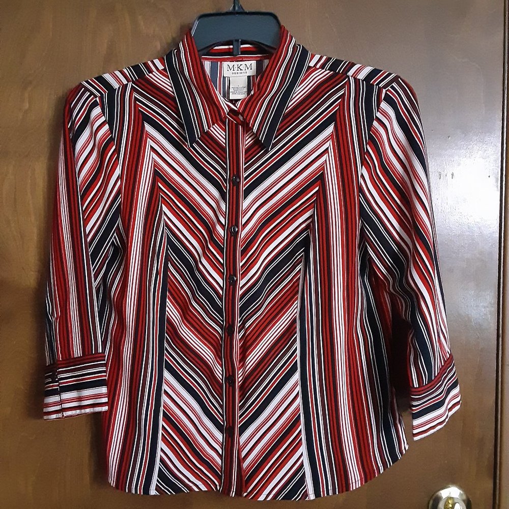 M.K.M DESIGNS/JERSEY BLOUSE/LARGE